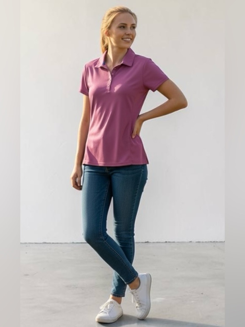 Magellan Outdoors Fish Gear Women's Short Sleeve Shirt in Mauve Pink, Size XL